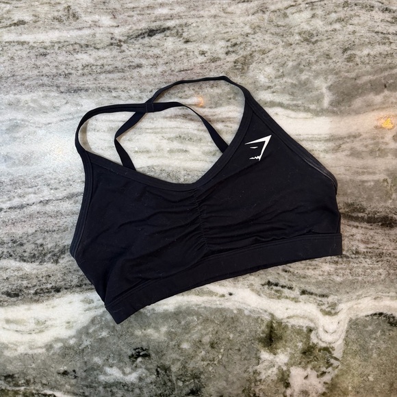 Gymshark Black Ruched Sports Bra - Picture 2 of 4